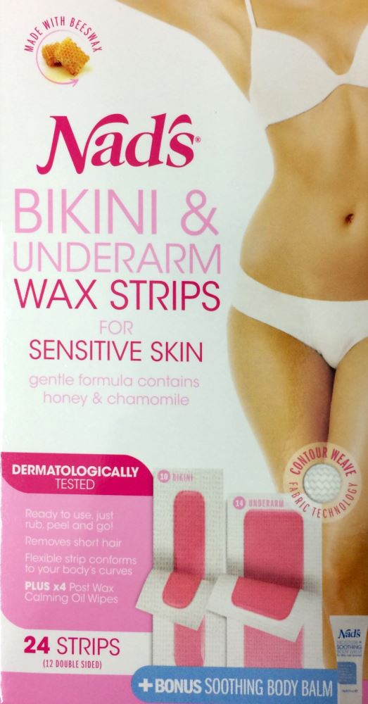 Nad's Hair Removal Bikini & Underarm Wax Strips 24 strips - Pakuranga Pharmacy