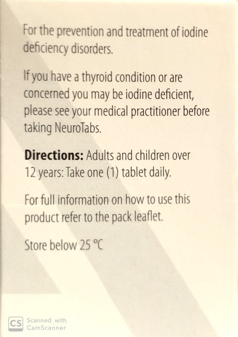 Neurotabs For Iodine Deficiency - Neuro-Tabs 90 Tablets