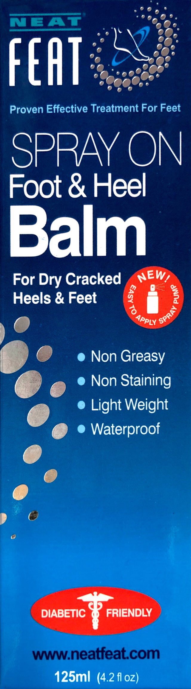 Neat Feat Foot and Heel Balm Spray For Dry Cracked Heels & Feet 125ml