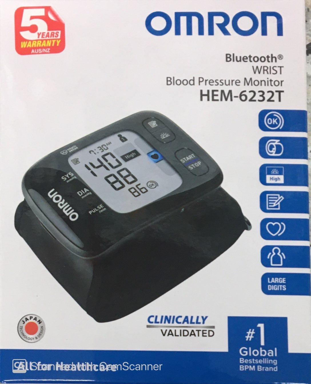 Omron Blood Pressure Blue tooth wrist Monitor HEM-6232T - Festive Season Sale !!