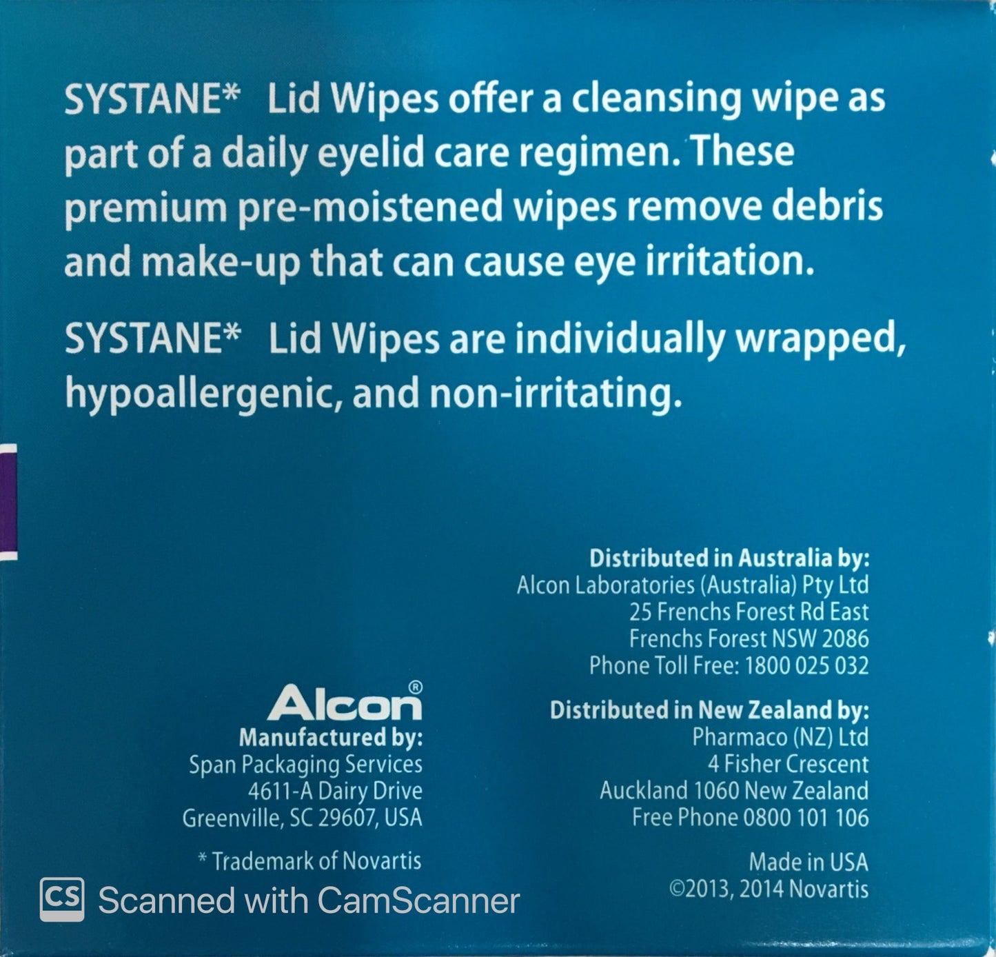 Systane Eye Lid Cleansing Wipes 30 pack