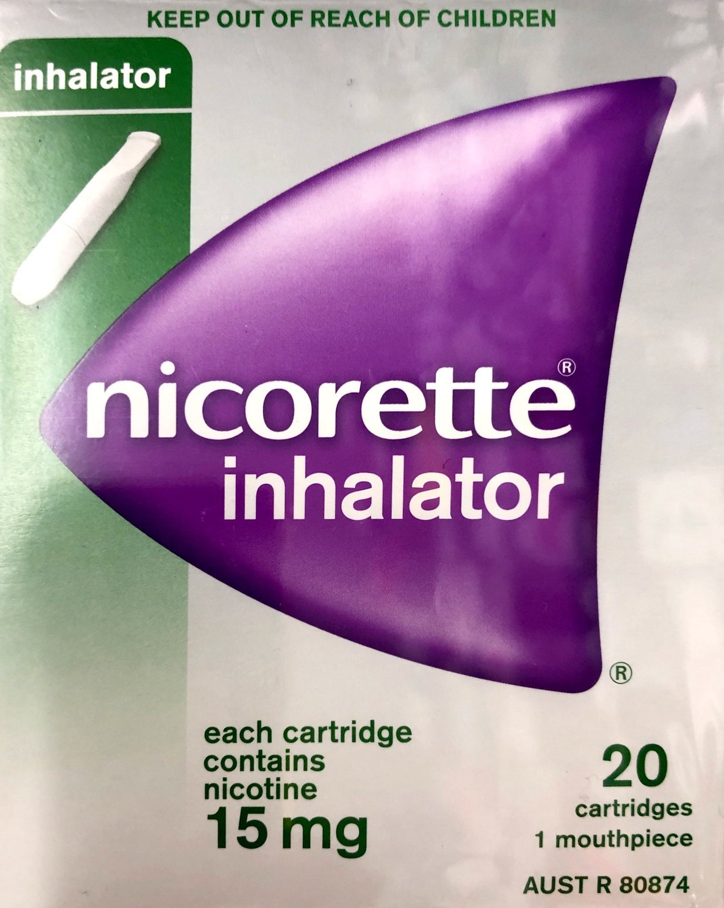 Nicorette inhalator 15mg 20 catridges 1 mouthpiece