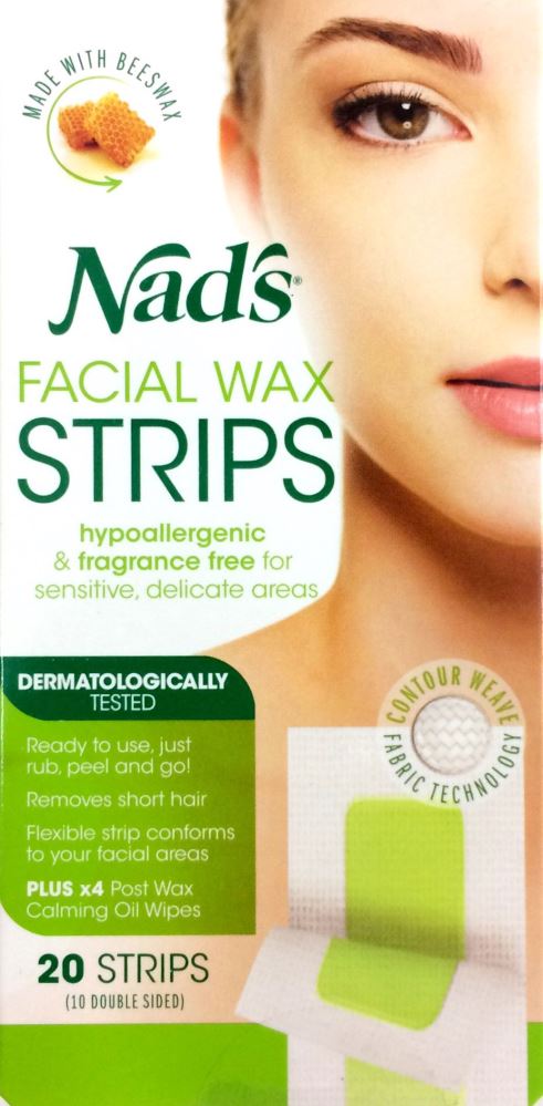 Nad's Hair Removal Facial Wax Strips 20 strips - Pakuranga Pharmacy