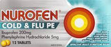 Nurofen PE cold and flu 12 tablets