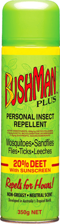 Bushman PLUS Aerosol 20% DEET With Sunscreen 50gm