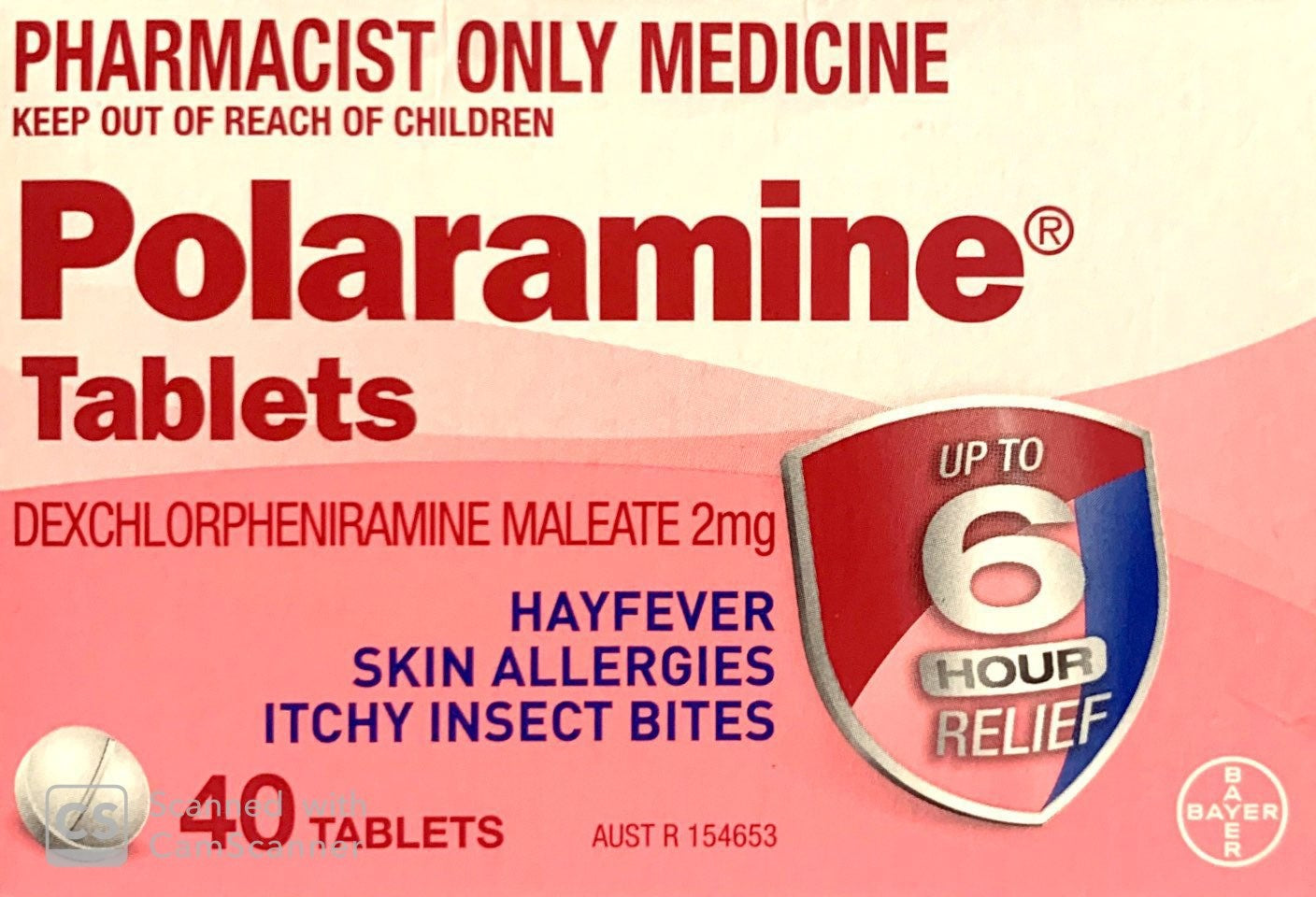 Polaramine 2mg Colour Free 40 Tablets - Pharmacist Only Medicine