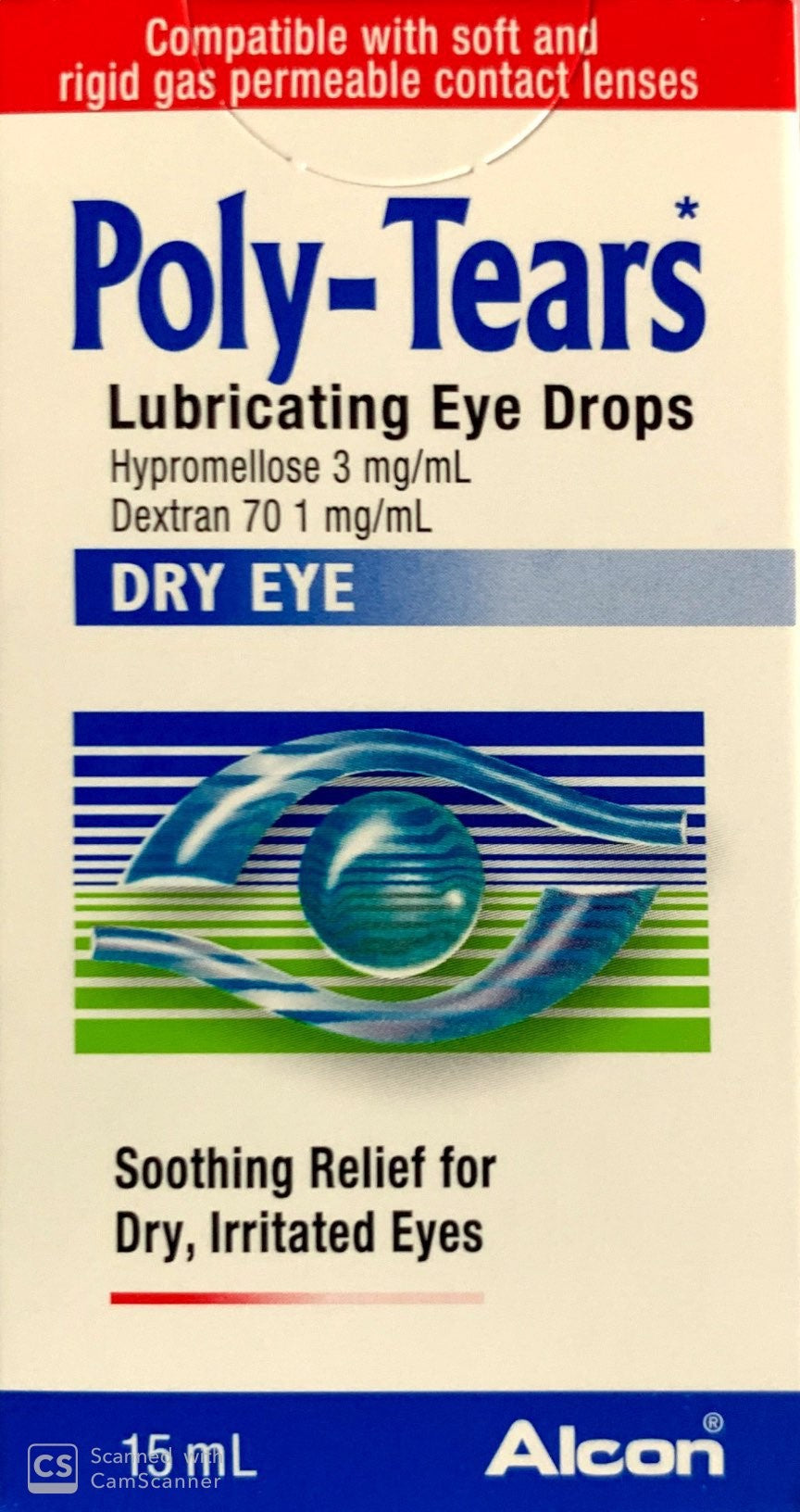 Poly Tears Lubricating Eye Drops For Dry & Irritated Eyes 15ml