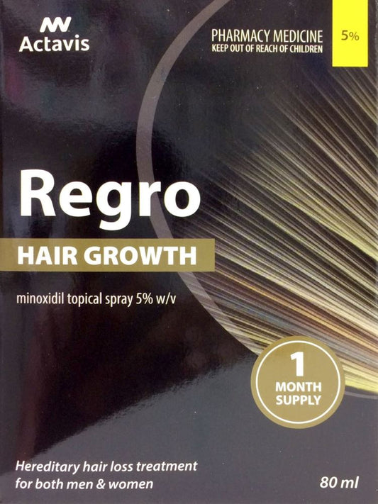 Regro Hair Growth Minoxidil 5% 80ml Triple Pack Pharmacy Medicine