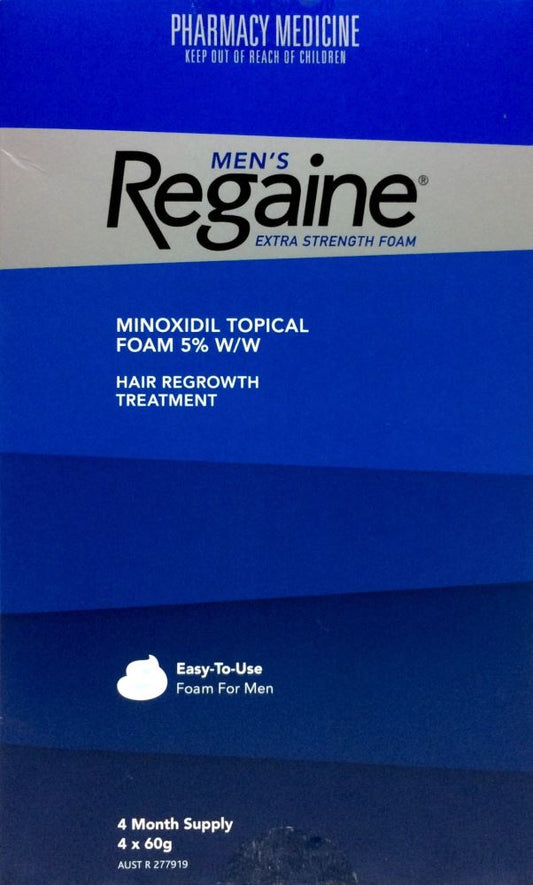 Regaine Men's Foam Minoxidil 5% 4 months Supply 4 * 60 g Pharmacy Medicine