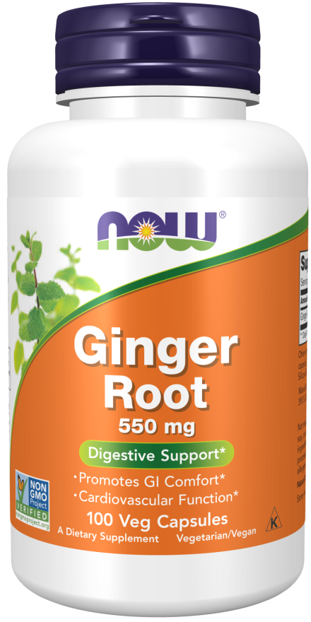 now Ginger Root 550 mg 100 Veg Capsules