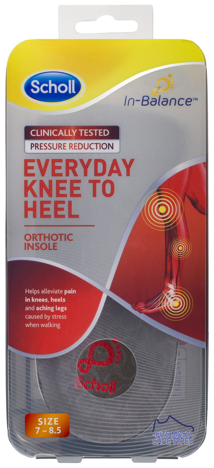 Scholl In-balance Everyday Knee to Heel Orthotic Insole Medium