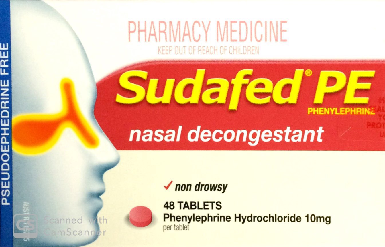 Sudafed PE Nasal Decongestant 48 Tablets