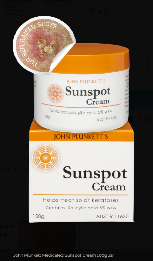 John Plunkett's Sunspot Cream 100g