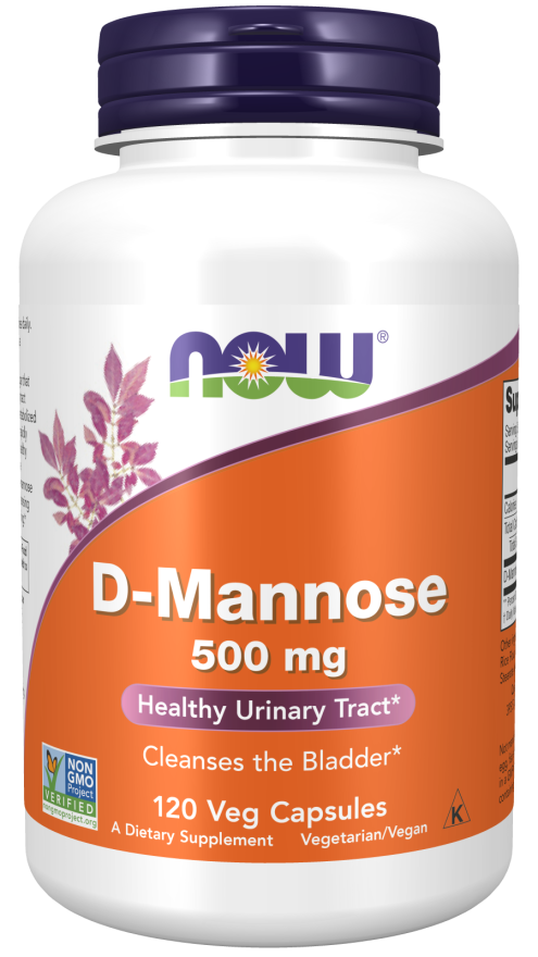 now D-Mannose 500 mg 120 Veg Capsules