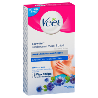 Veet Easy Gel Underarm Wax Strips Sensitive Skin 16