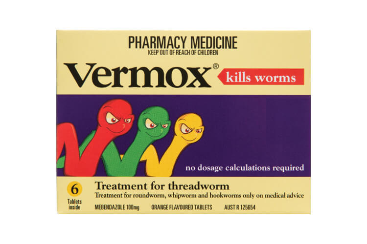 Vermox Orange Tablets 100mg 6 tablets