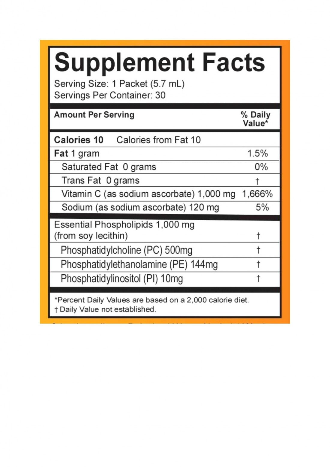 Lypo Spheric Vitamin C 1000mg 30 Packets