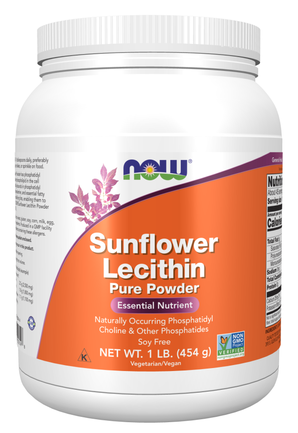 now Sunflower Lecithin Pure Powder 454 gm